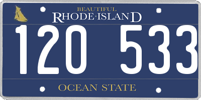 RI license plate 120533