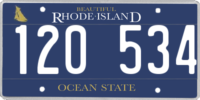 RI license plate 120534