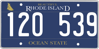 RI license plate 120539