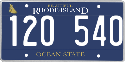 RI license plate 120540