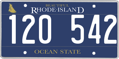 RI license plate 120542