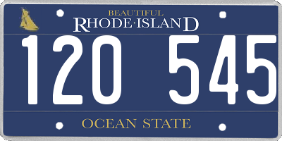 RI license plate 120545