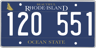 RI license plate 120551