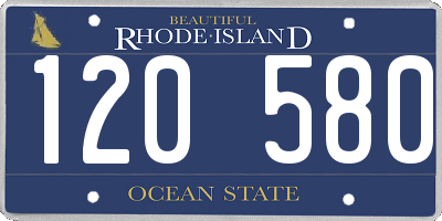 RI license plate 120580