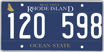 RI license plate 120598