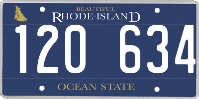 RI license plate 120634