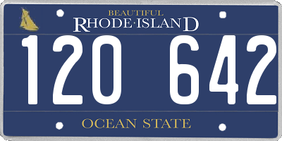 RI license plate 120642