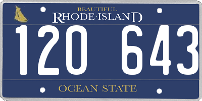 RI license plate 120643