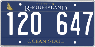 RI license plate 120647