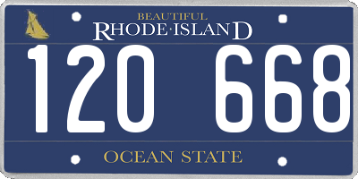 RI license plate 120668