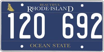 RI license plate 120692