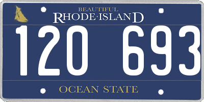 RI license plate 120693