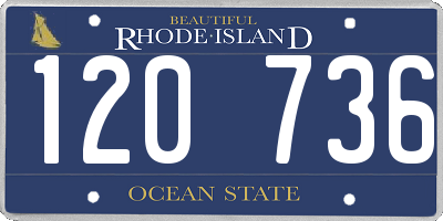 RI license plate 120736
