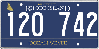 RI license plate 120742