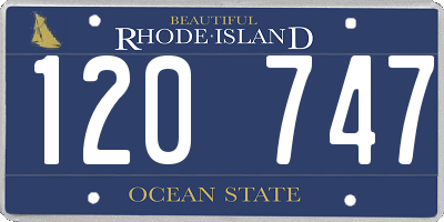 RI license plate 120747