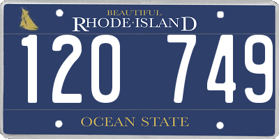 RI license plate 120749
