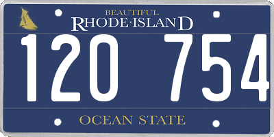 RI license plate 120754