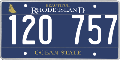RI license plate 120757