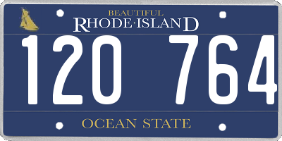 RI license plate 120764