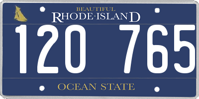 RI license plate 120765