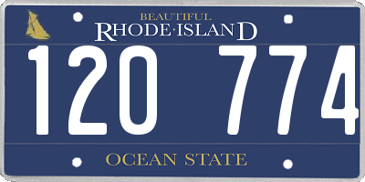 RI license plate 120774