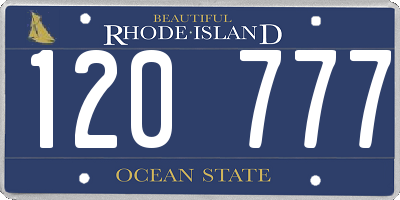 RI license plate 120777