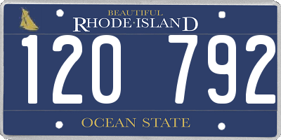 RI license plate 120792
