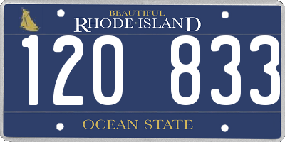 RI license plate 120833