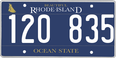 RI license plate 120835