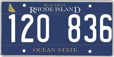 RI license plate 120836