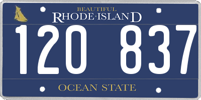 RI license plate 120837