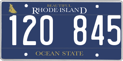 RI license plate 120845