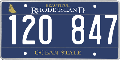 RI license plate 120847