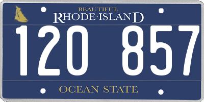 RI license plate 120857