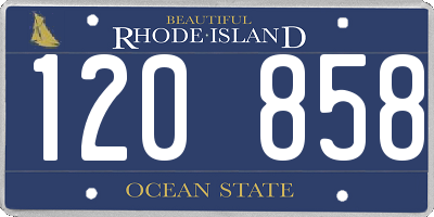 RI license plate 120858