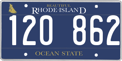 RI license plate 120862