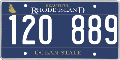 RI license plate 120889