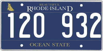 RI license plate 120932