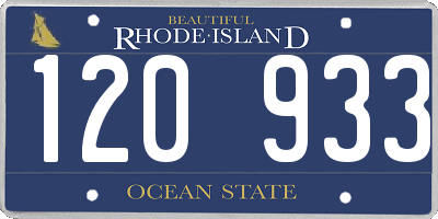 RI license plate 120933