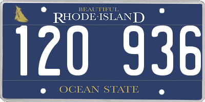 RI license plate 120936