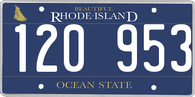 RI license plate 120953