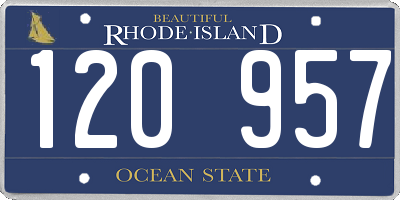 RI license plate 120957