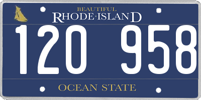 RI license plate 120958