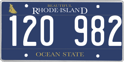 RI license plate 120982