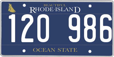 RI license plate 120986