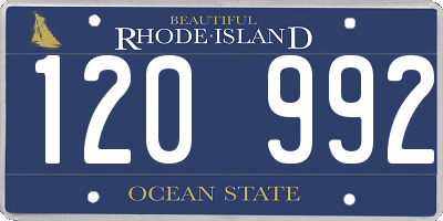 RI license plate 120992