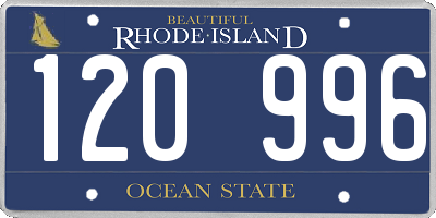 RI license plate 120996
