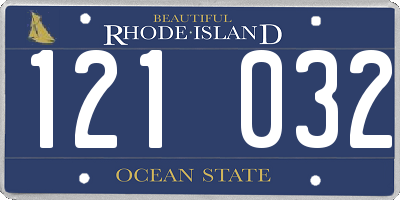 RI license plate 121032