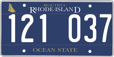 RI license plate 121037