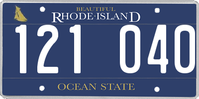 RI license plate 121040